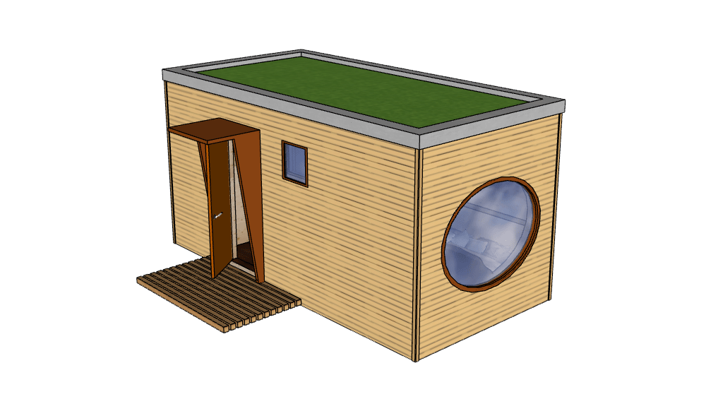eco-ModulHaus Lodge L - 3D-Ansicht