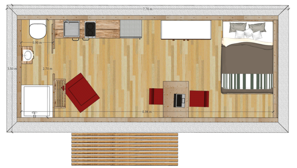 Das Loft als Tiny Haus-Wohnraum – Einraum-Lösung mit ca. 18 m²