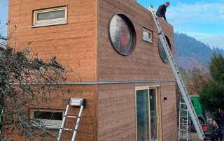 Foto von eco-ModulHaus Loft D2 beim Aufbau